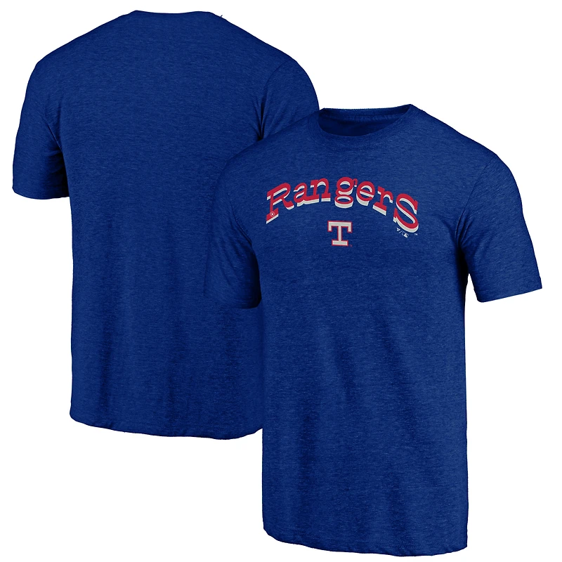 Men's Fanatics Heather Royal Texas Rangers Cooperstown Collection Series Sweep Tri-Blend T-Shirt