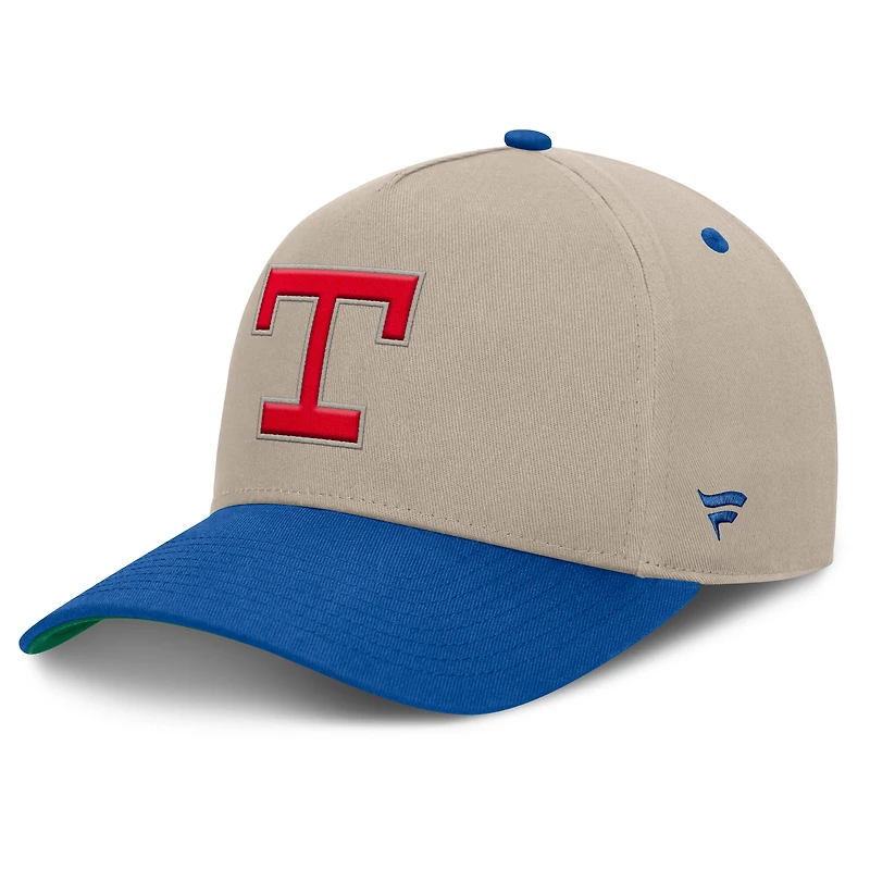 Men's Fanatics Khaki/Royal Texas Rangers Veteran A-Frame Adjustable Hat