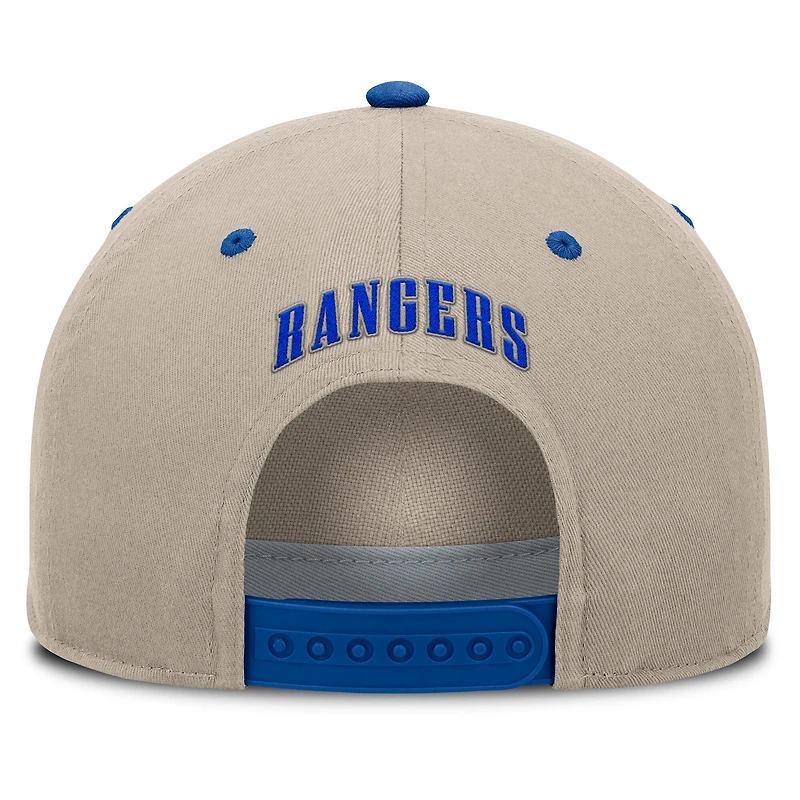 Men's Fanatics Khaki/Royal Texas Rangers Veteran A-Frame Adjustable Hat