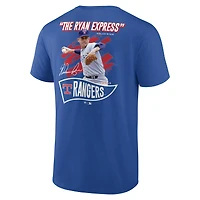 T-shirt Fanatics pour homme, Nolan Ryan Deep Royal, Texas Rangers, joueur retraité, surnom, nom et numéro