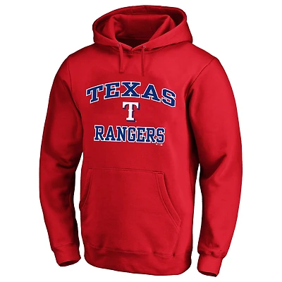 Men's Fanatics Red Texas Rangers Big & Tall Heart Soul Hoodie