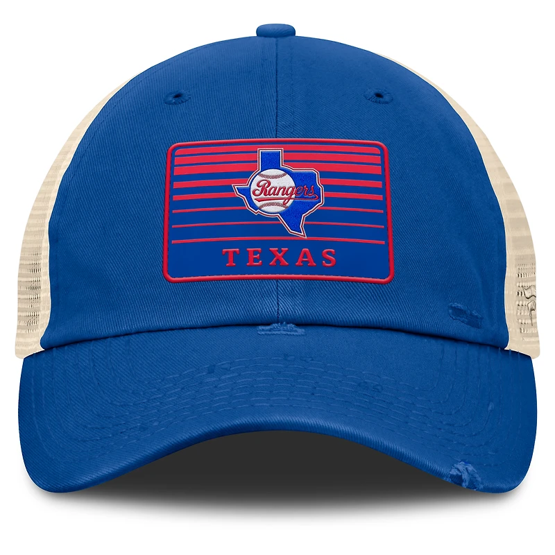 Men's Fanatics Royal/Natural Texas Rangers Cooperstown Collection Eastbound Mesh Adjustable Hat