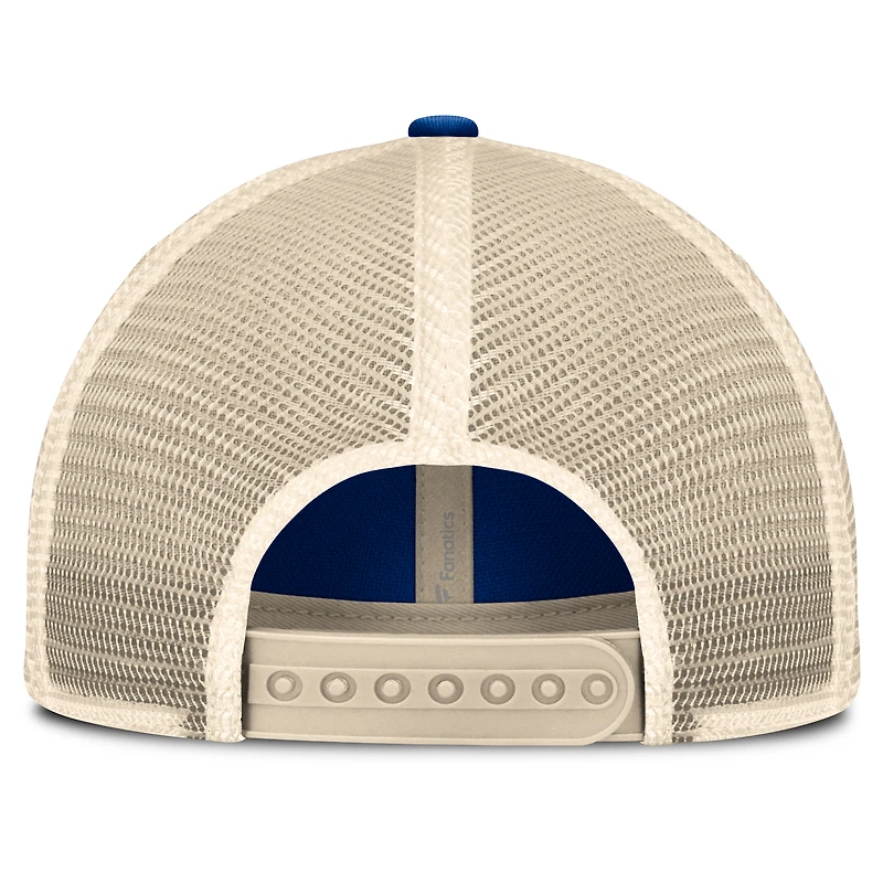 Casquette ajustable en maille Eastbound pour homme Fanatics Royal/Natural Texas Rangers Cooperstown Collection