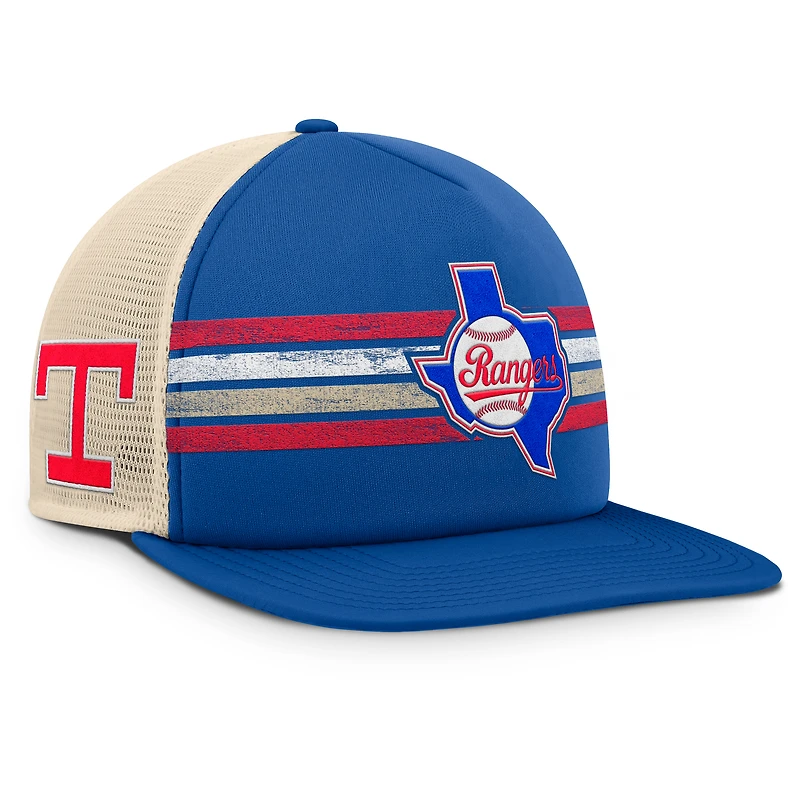 Casquette snapback Powers Fanatics Royal/Natural Texas Rangers pour homme, collection Cooperstown