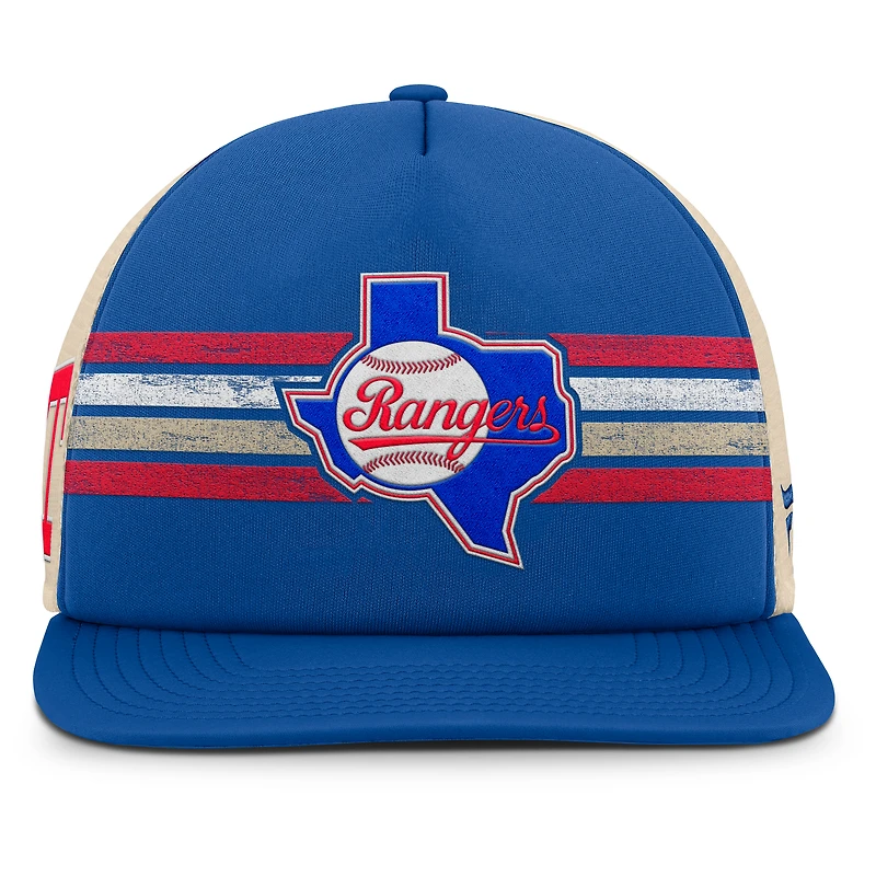 Casquette snapback Powers Fanatics Royal/Natural Texas Rangers pour homme, collection Cooperstown