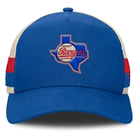 Casquette ajustable Fanatics Royal/Natural Texas Rangers pour homme, avec rayures latérales héritées