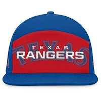 Casquette Snapback Fanatics Royal/Red Texas Rangers Clubhouse Splitter pour homme