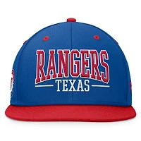 Casquette Snapback Fundamental Bold Fanatics Royal/Rouge Texas Rangers pour hommes