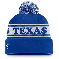 Men's Fanatics Royal/White Texas Rangers Sport Resort Cuffed Knit Hat with Pom