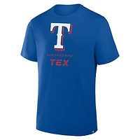 T-shirt Fanatics Royal Texas Rangers Clubhouse Legacy Side Swipe pour homme