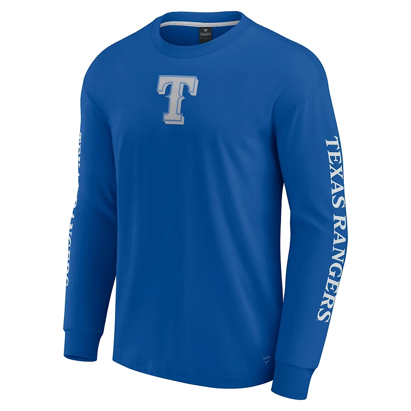 T-shirt à manches longues Fanatics Royal Texas Rangers Elements Strive pour hommes