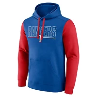 Men's Fanatics Royal Texas Rangers Outline Fleece Pullover Hoodie