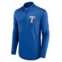 Pull léger à fermeture éclair quart de tour Tough Minded pour hommes Fanatics Royal Texas Rangers