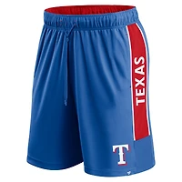 Short de défenseur Fanatics Royal Texas Rangers Win The Match pour hommes