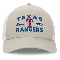 Casquette réglable de camionneur A-Frame Stone Texas Rangers Fanatics pour hommes