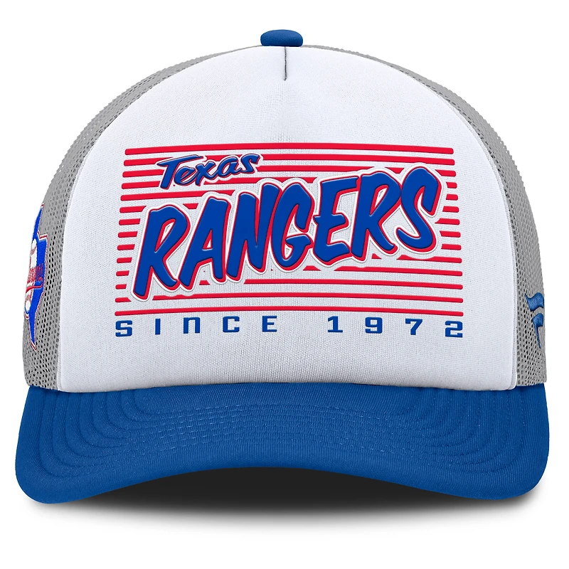 Casquette snapback Fanatics blanche/bleu roi Texas Rangers On Deck pour homme