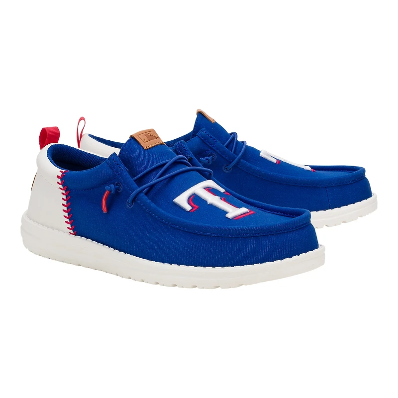 Chaussures décontractées Hey Dude Royal Texas Rangers Wally pour homme