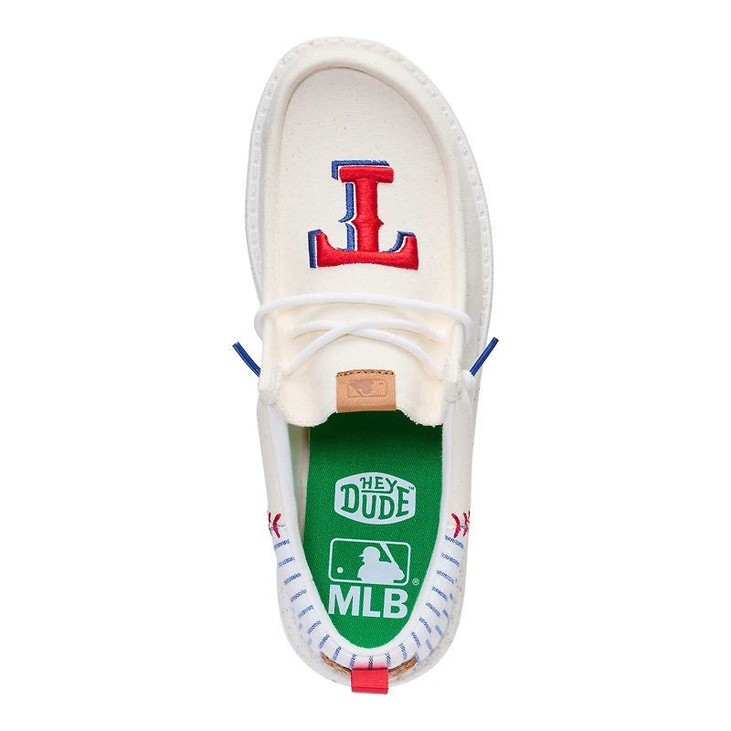 Men's Hey Dude White Texas Rangers Wally Casual Slip On Shoes