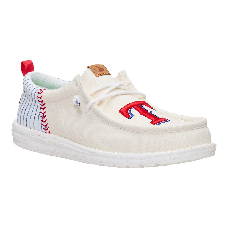 Men's Hey Dude White Texas Rangers Wally Casual Slip On Shoes