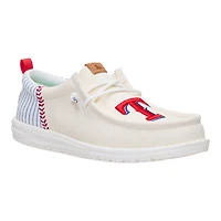 Men's Hey Dude White Texas Rangers Wally Casual Slip On Shoes