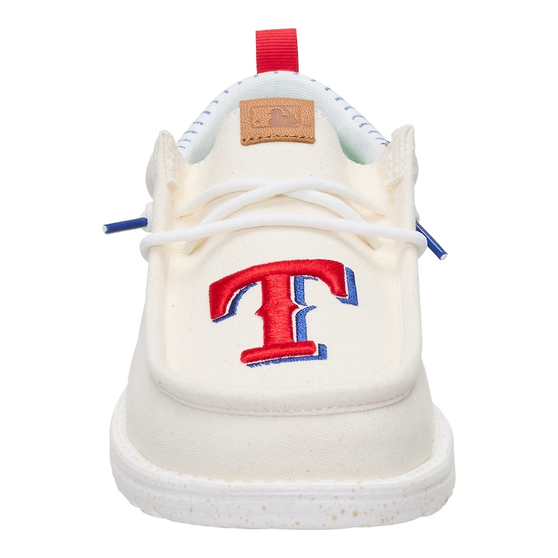 Men's Hey Dude White Texas Rangers Wally Casual Slip On Shoes