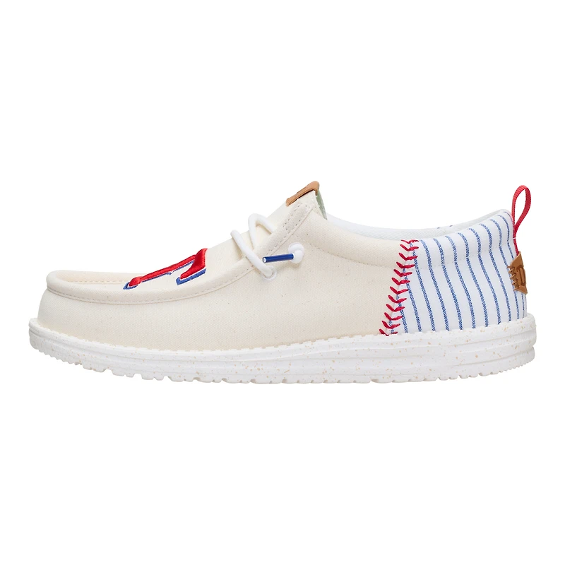 Men's Hey Dude White Texas Rangers Wally Casual Slip On Shoes
