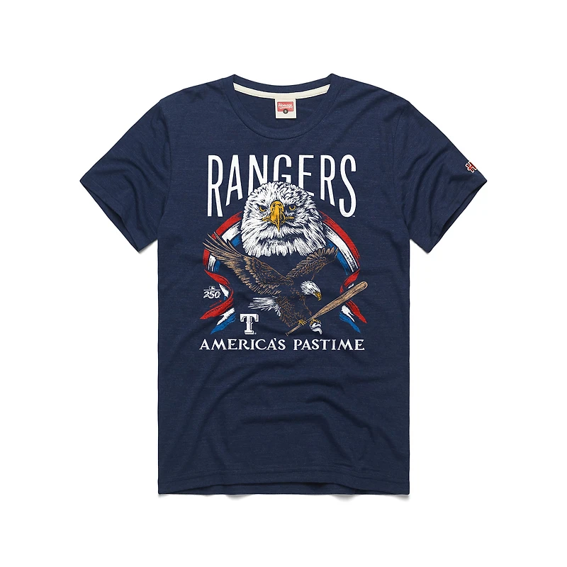 Men's Homage Navy Texas Rangers America's Pastime Tri-Blend T-Shirt