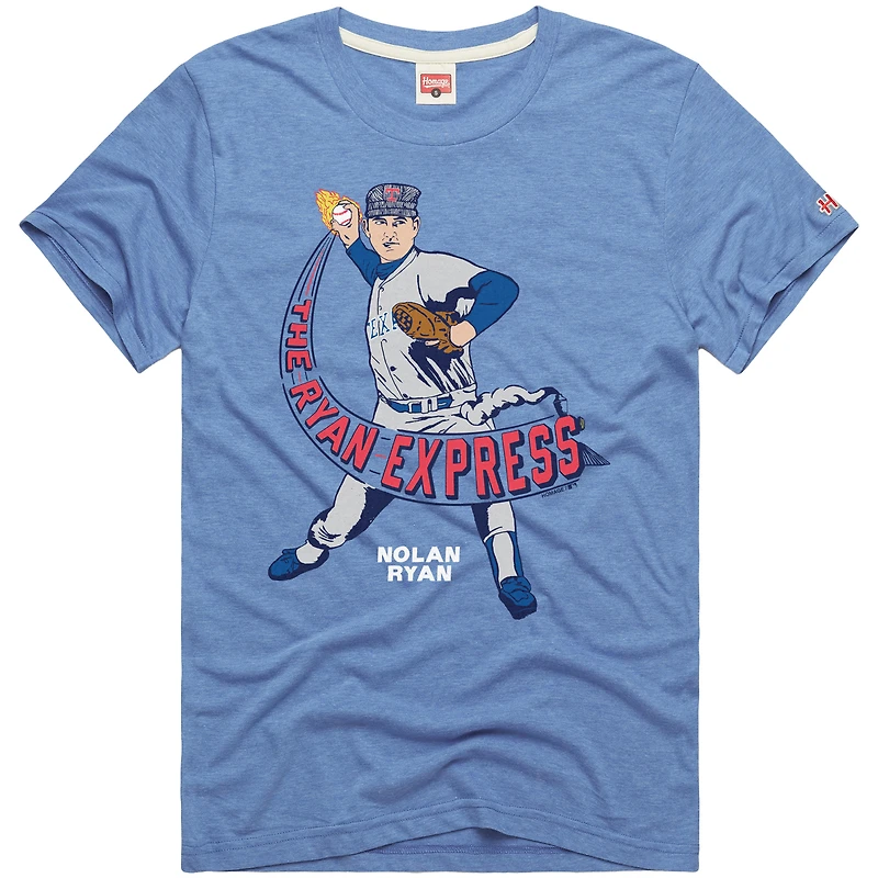 Men's Homage Nolan Ryan Light Blue Texas Rangers Graphic Player T-Shirt