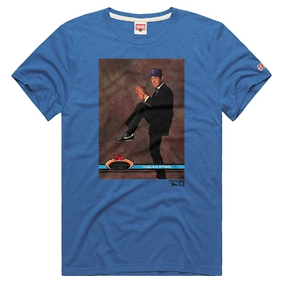 Men's Homage Nolan Ryan Royal Texas Rangers Topps Baseball Card Tri-Blend T-Shirt