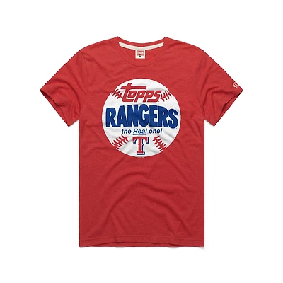 Men's Homage  Red Texas Rangers MLB x Topps Baseball The Real One Tri-Blend T-Shirt