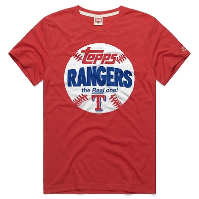 Men's Homage  Red Texas Rangers MLB x Topps Baseball The Real One Tri-Blend T-Shirt