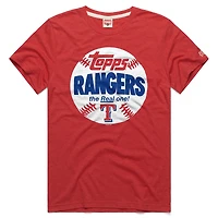 Men's Homage  Red Texas Rangers MLB x Topps Baseball The Real One Tri-Blend T-Shirt