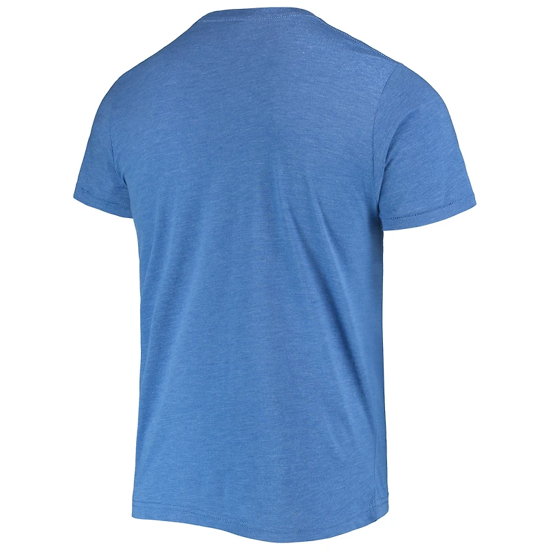 T-shirt à trois mélanges avec logo dessiné la main Hommage Royal Texas Rangers pour homme