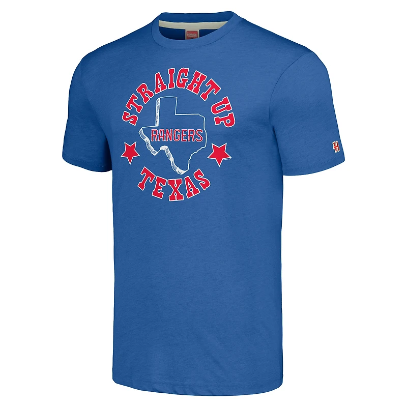 T-shirt à trois mélanges Hyper Local des Royal Texas Rangers pour hommes