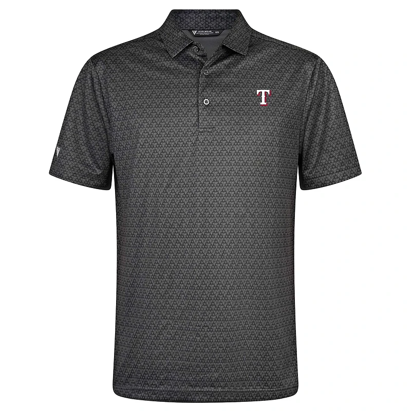 Men's Levelwear Charcoal Texas Rangers System Insignia 2.0 Polo