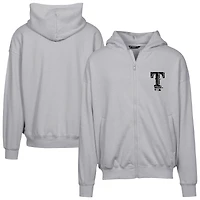 Sweat à capuche zippé surdimensionné Texas Rangers gris pour homme Levelwear Uphill Digital Camo