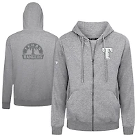 Men's Levelwear Gray Texas Rangers Podium Banner Arch Full-Zip Hoodie