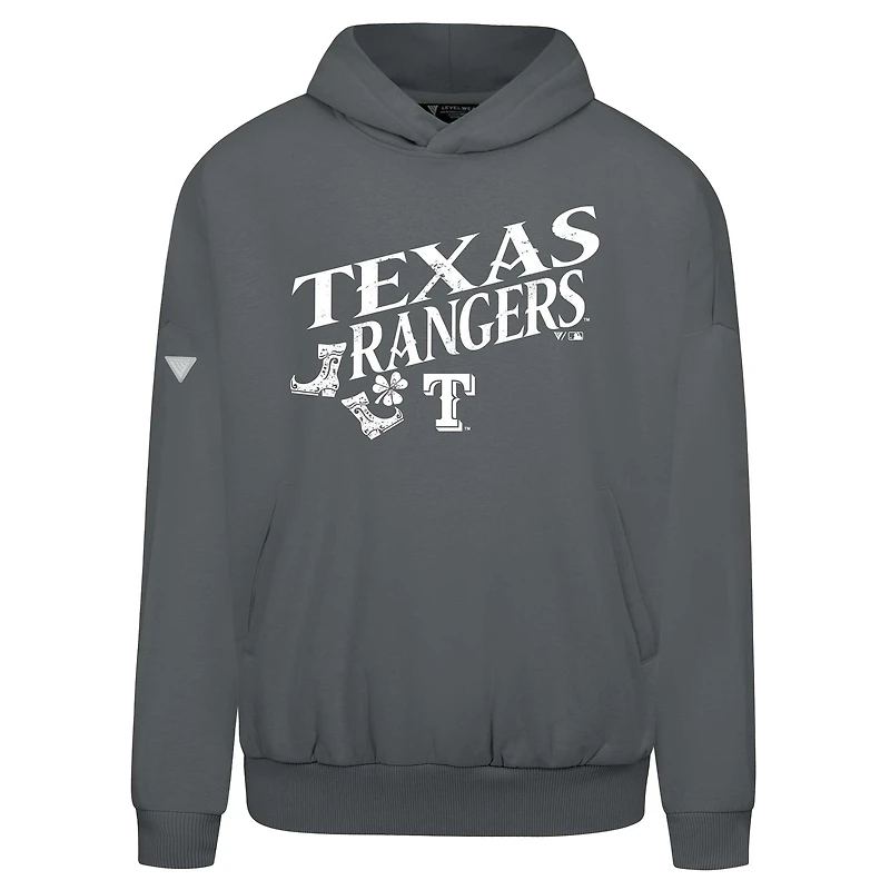 Men's Levelwear  Gray Texas Rangers St. Patrick's Day Pullover Hoodie