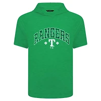 Sweat à capuche manches courtes et carreaux pour homme Levelwear Green Texas Rangers St. Patrick's Day