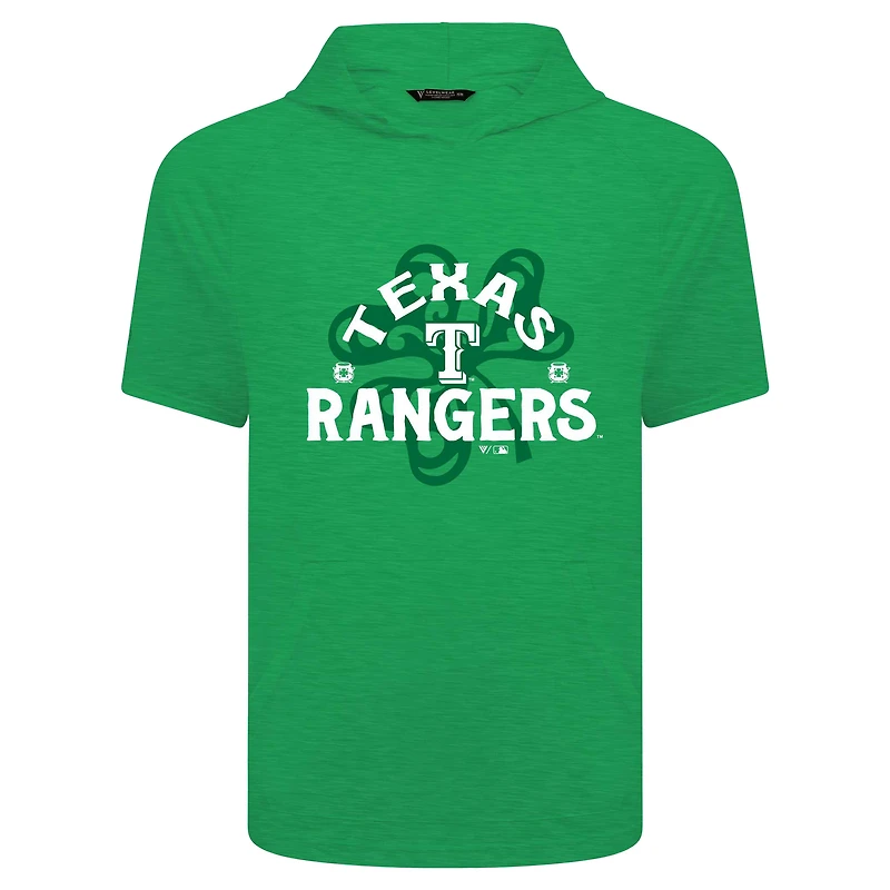 T-shirt à capuche manches courtes et imprimé trèfle de la Saint-Patrick pour homme