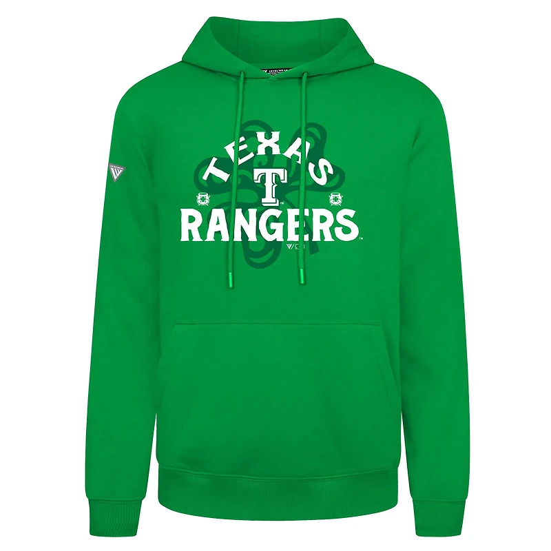 Sweat à capuche vert Texas Rangers St. Patrick's Day Podium Shamrock pour homme Levelwear