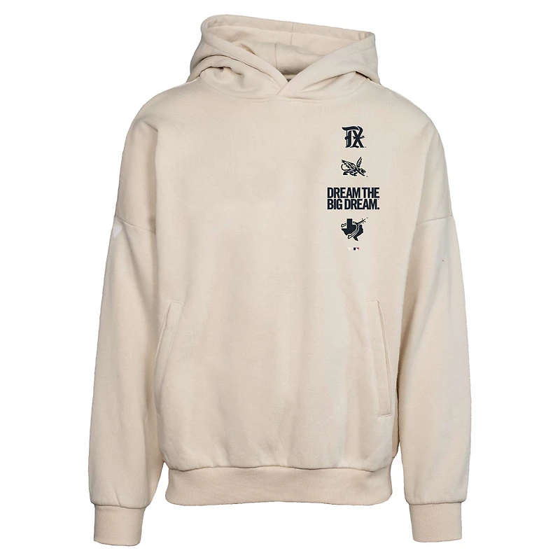Sweat à capuche surdimensionné pour homme Texas Rangers City Connect Contact Baseline Kaki Levelwear