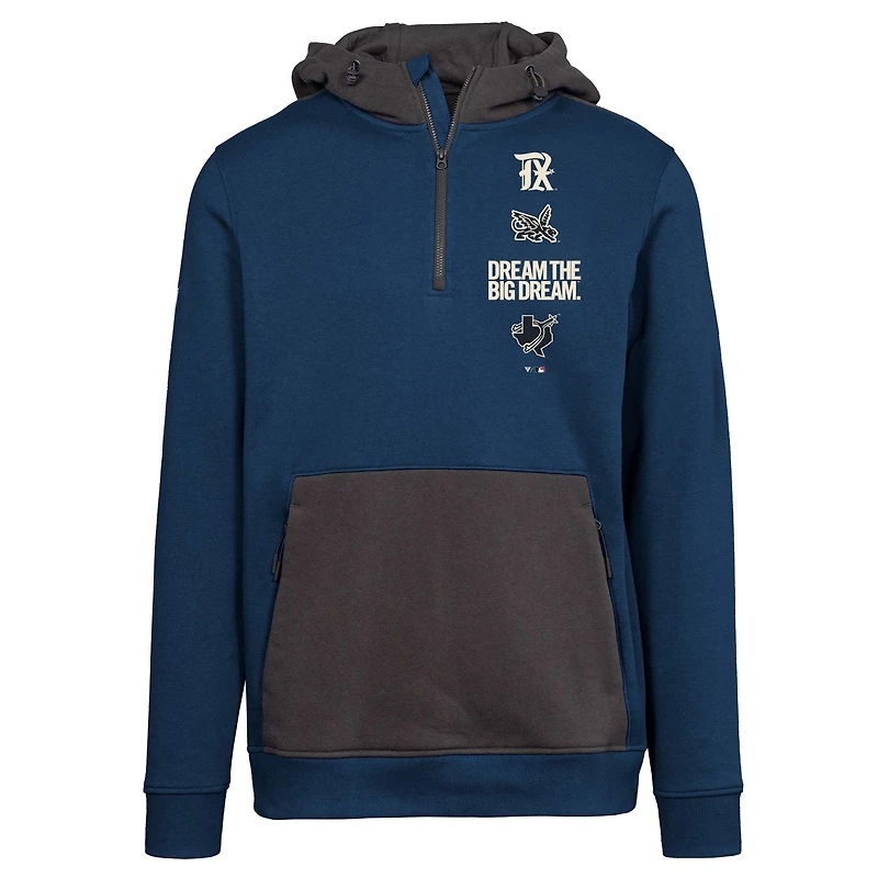 Sweat à capuche zippé quart de tour pour homme Texas Rangers City Connect Chicane Baseline Navy Levelwear