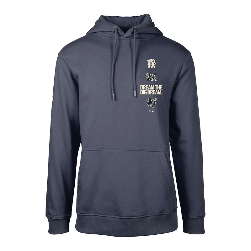 Men's Levelwear Navy Texas Rangers City Connect Podium Baseline Pullover Hoodie