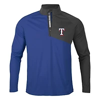 Men's Levelwear Royal/Charcoal Texas Rangers Pinnacle Quarter-Zip Pullover Top