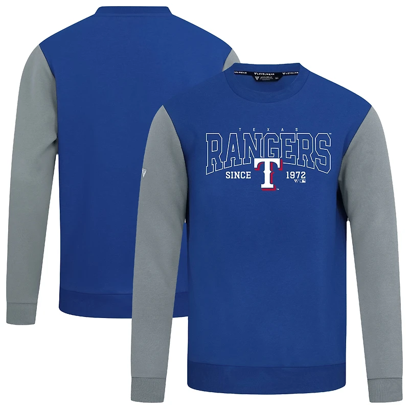 Men's Levelwear Royal Texas Rangers Accolade Ultimate Textbook Pullover Sweatshirt