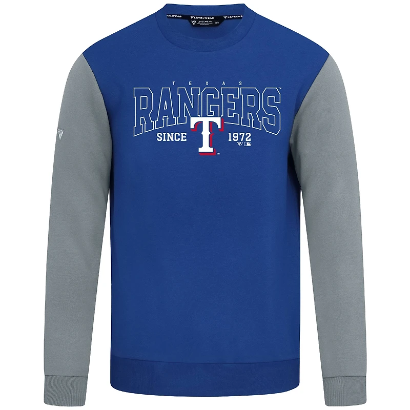 Men's Levelwear Royal Texas Rangers Accolade Ultimate Textbook Pullover Sweatshirt