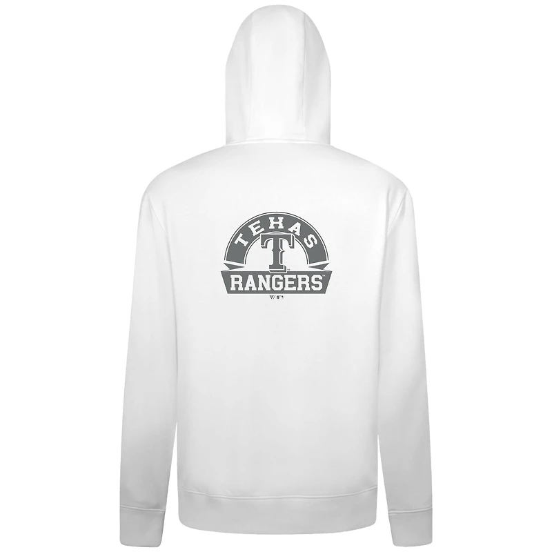 Sweat à capuche zippé blanc Texas Rangers Podium Banner Arch pour homme Levelwear