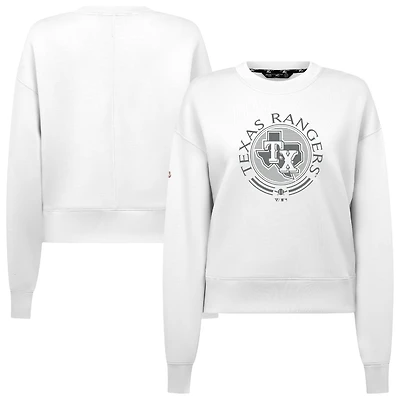 Men's Levelwear White Texas Rangers Sponge Pullover Sweatshirt
