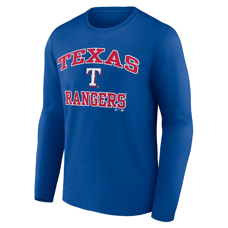 Men's Logo Athletic Royal Texas Rangers Heart & Soul Long Sleeve T-Shirt